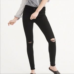 A&F Harper Super Skinny Black Distressed Jeans